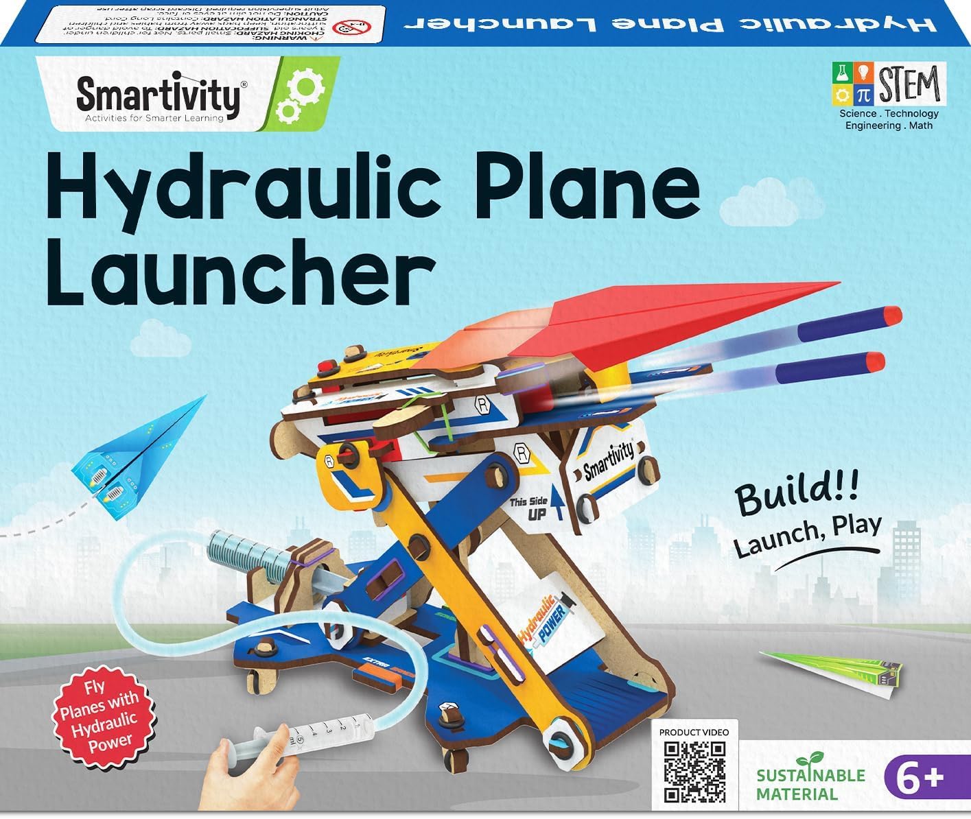 Smartivity DIY Hydraulic Paper Airplane & Dart Launcher STEM Kit