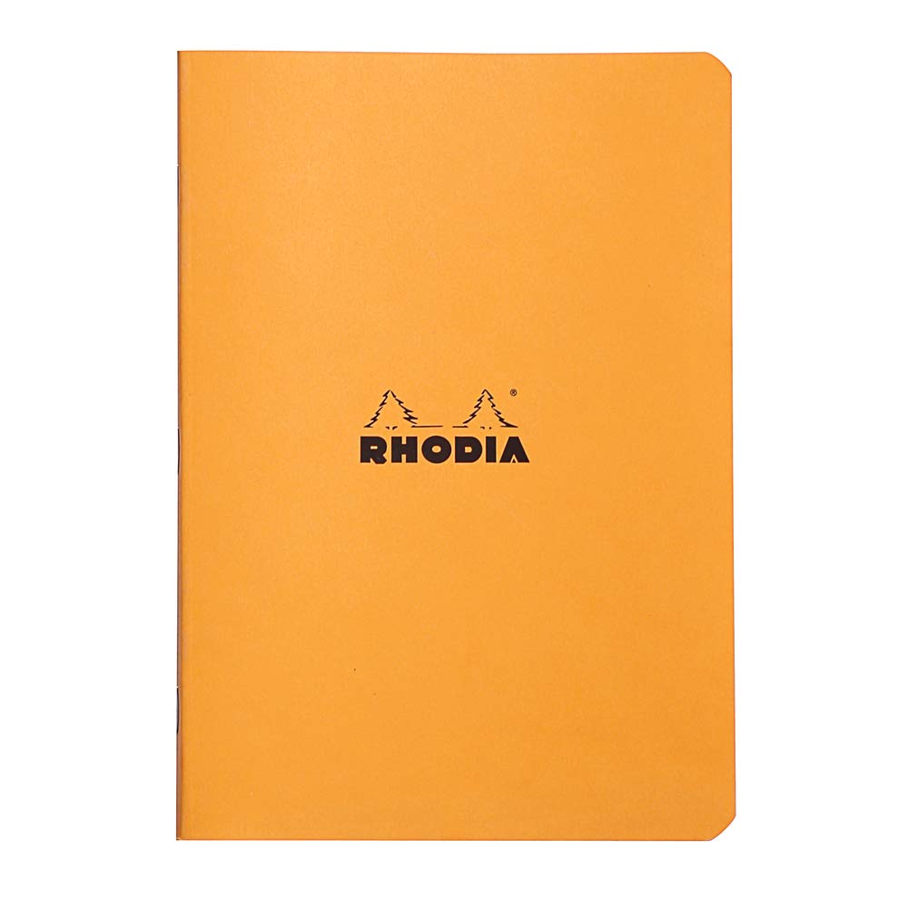 Rhodia Slim Staplebound Notebook - Lined 48 sheets - 6 x 8 1/4 - Orange cover