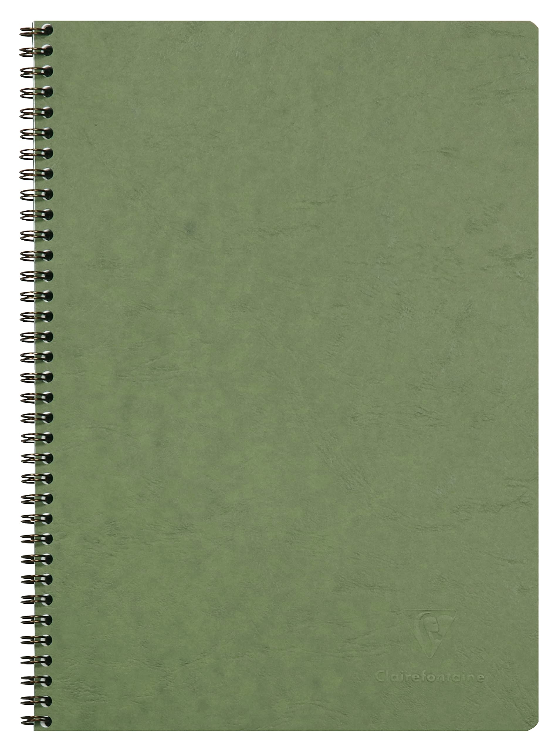 Cuaderno básico Clairefontaine con espiral, con rayas y márgenes, 50 hojas, 8 1/4 x 11 3/4, color verde