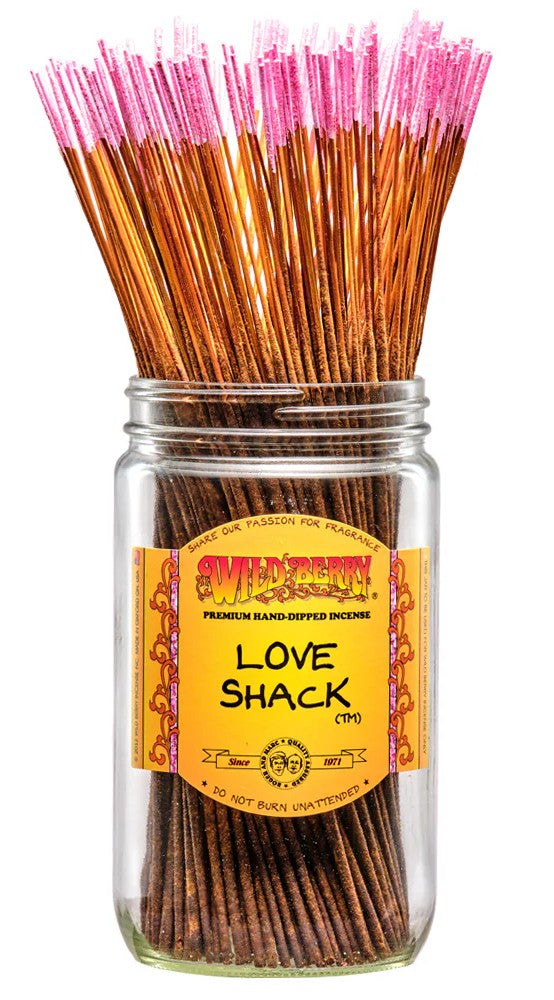 Wild Berry Love Shack Incense Sticks, 100 Count Hand-Dipped Aromatic Incense