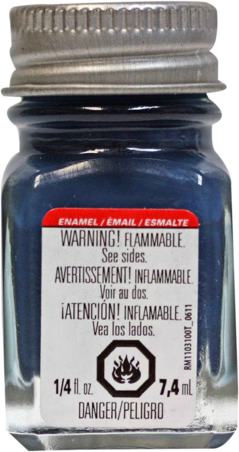 Testors Enamel Paint - Flat Sea Blue, 1/4 oz bottle
