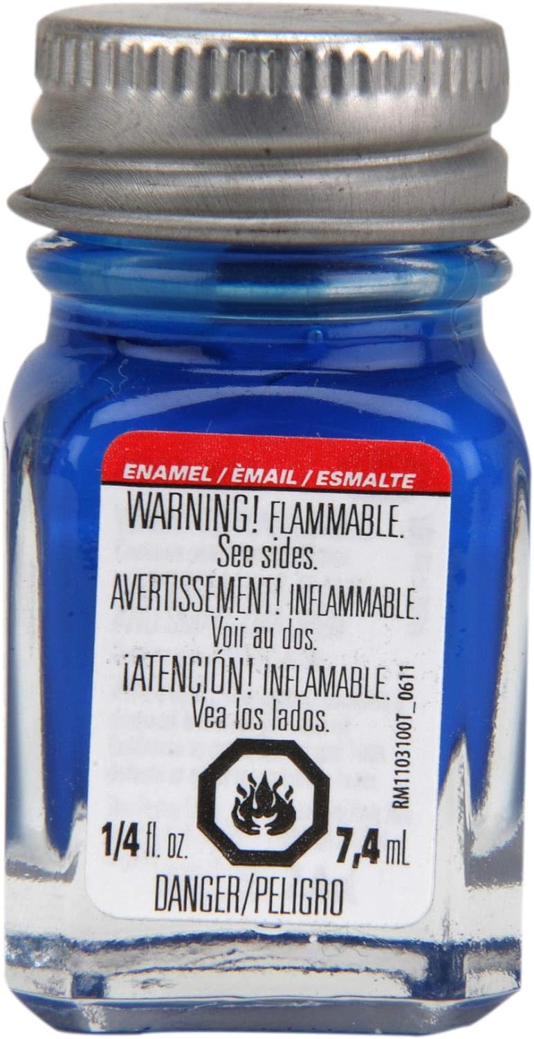 Pintura de esmalte Testors, fluorescente azul, botella de 1/4 oz
