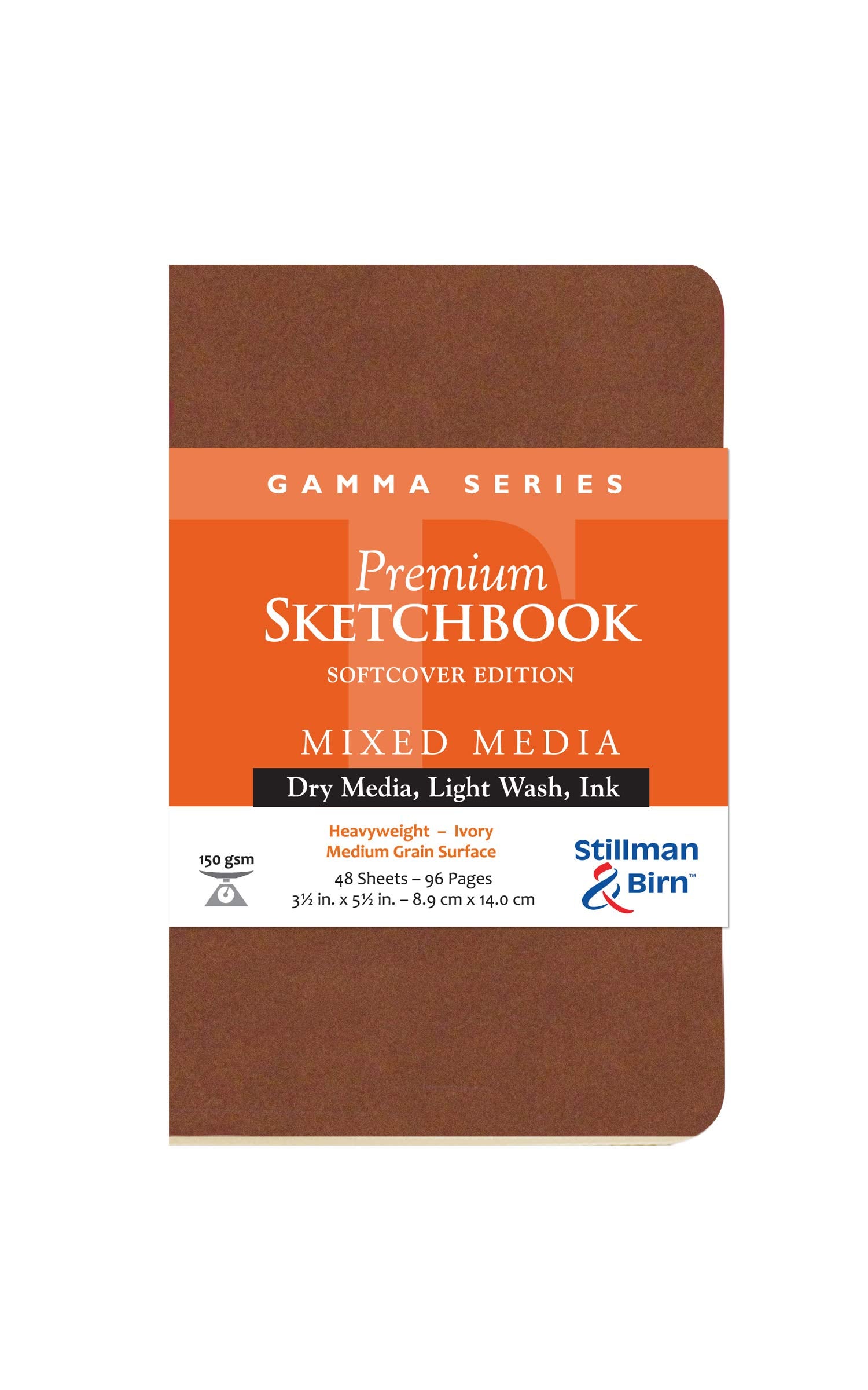 Serie Gamma de Stillman & Birn: cuaderno de bocetos de tapa blanda, formato vertical, 3 x 5, papel marfil de 150 g/m²