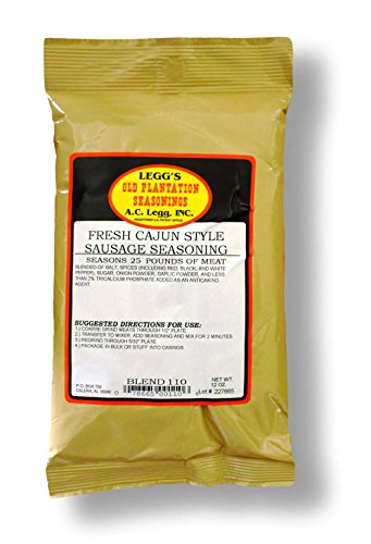 Condimento para salchichas frescas estilo cajún de AC Legg INC, 12 oz