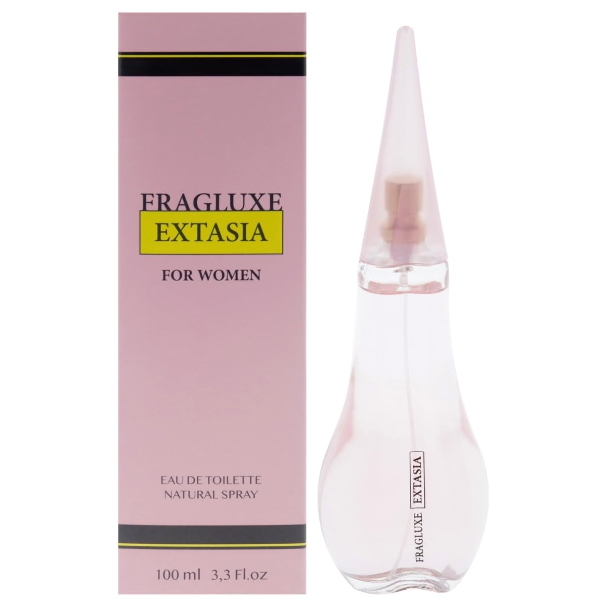 Fragluxe Extasia Eau de Toilette for Women Floral Fruity Fragrance with Lychee Rose and Musk 3.3 oz Spray
