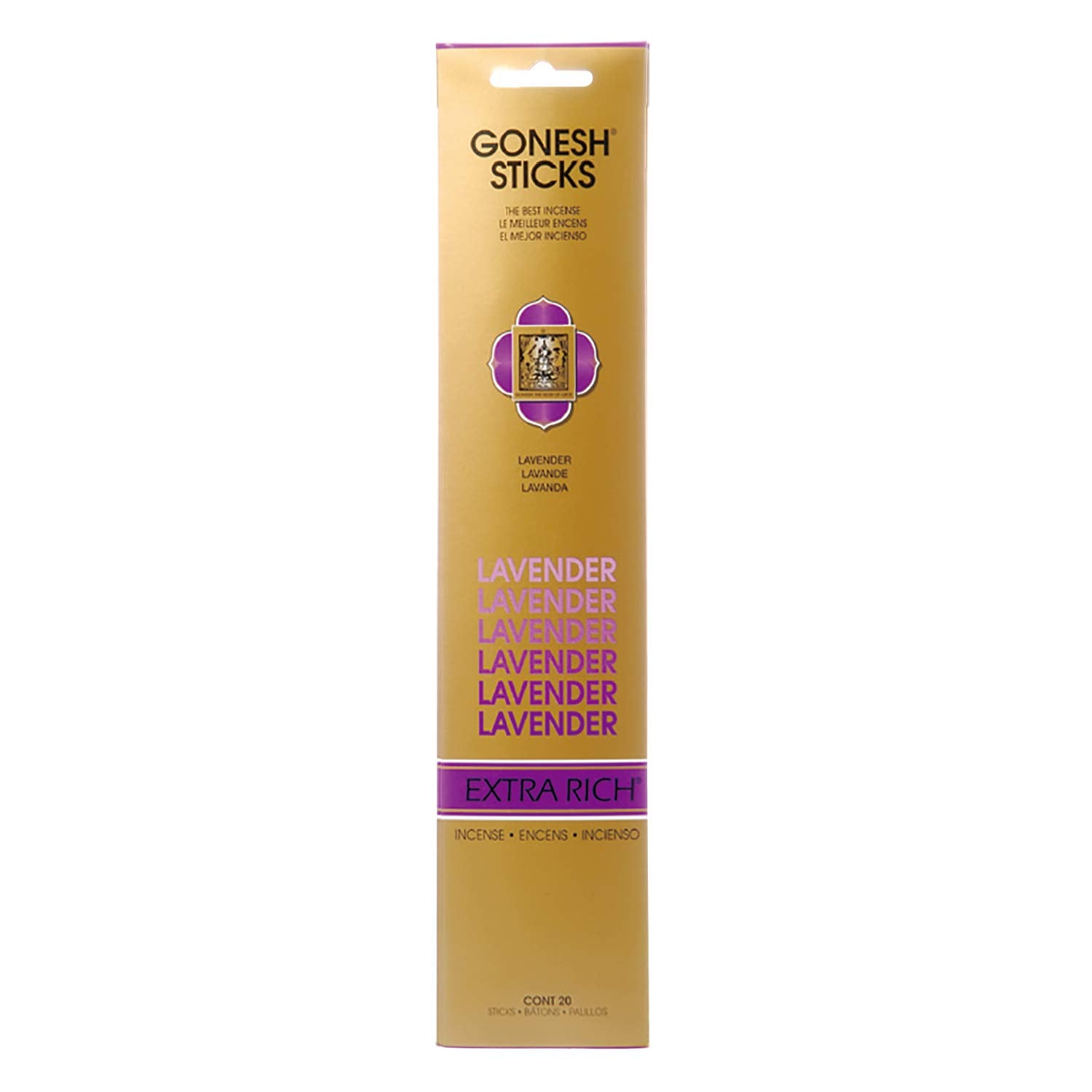 Gonesh Incienso Lavanda Extra Rico 20 Varillas