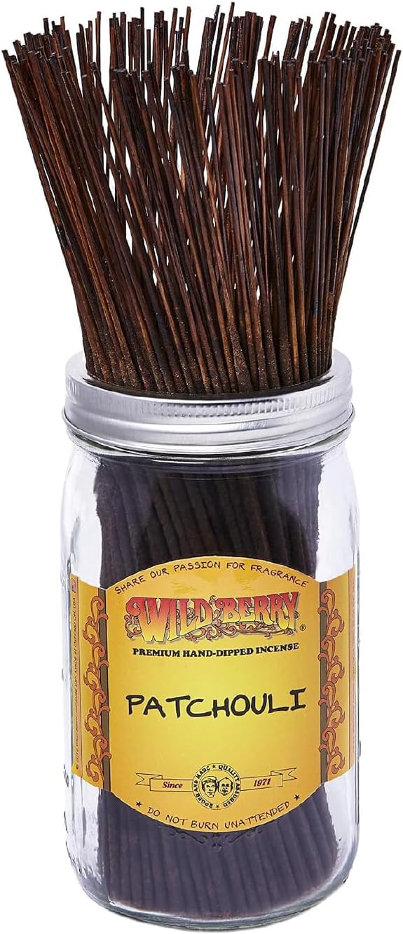 Wild Berry Patchouli Incense Sticks, 100 Count Hand-Dipped Aromatic Incense