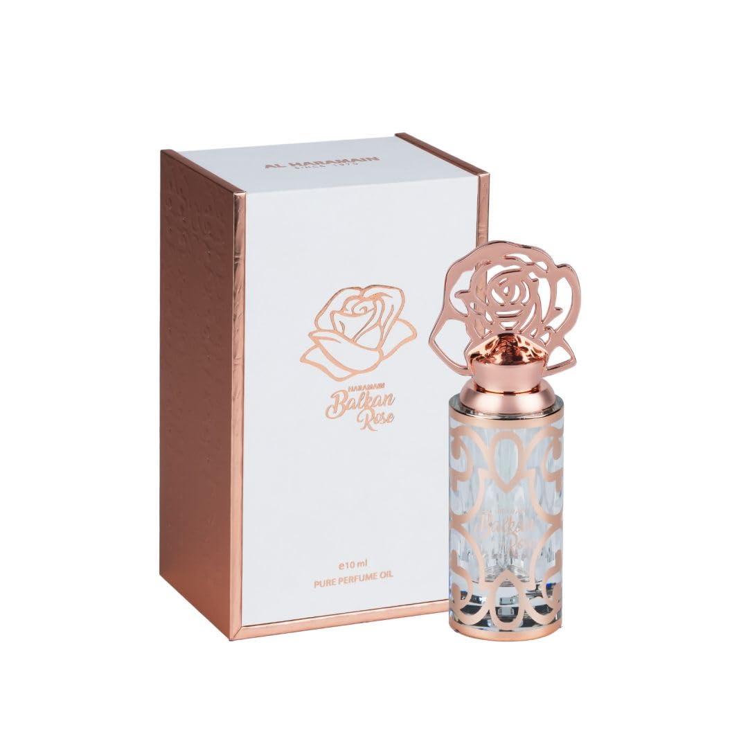 Al Haramain Balkan Rose Pure Perfume Oil Unisex, Intense Rose Fragrance Long-Lasting, 10 ml