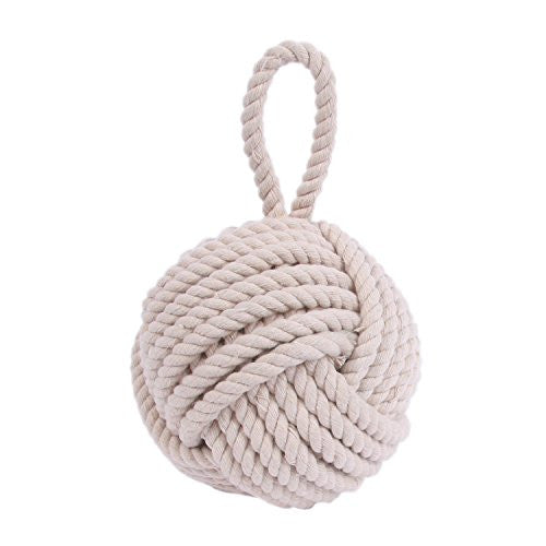 Tope para puerta DEI Cotton Monkeys Fist, grande, 6,5", blanco
