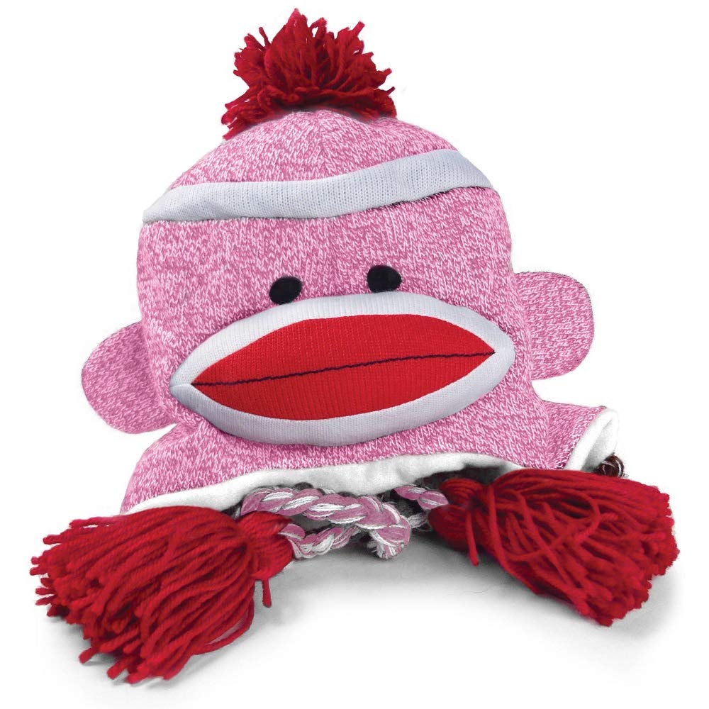 Pennington Bear Company The Original Sock Monkey Hat, tricot, matière peluche, taille adulte (rose)