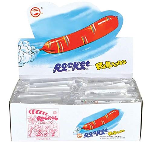 Rocket Balloons 15" Display Box (72 Rocket Balloons) - Multicolored