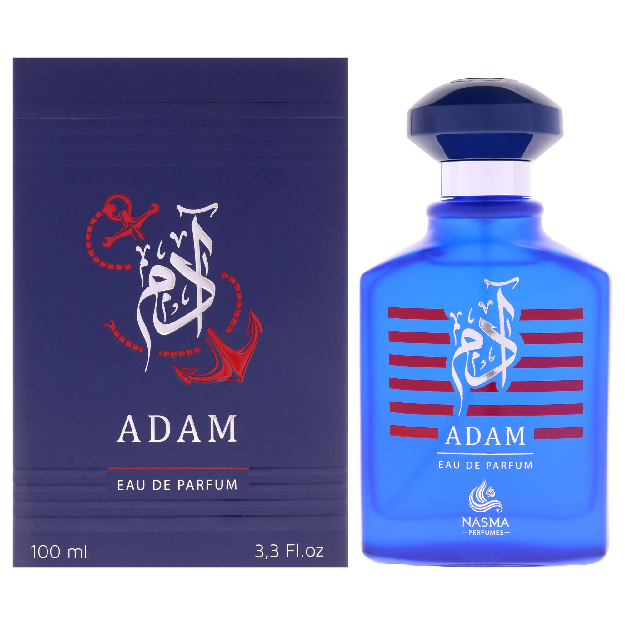 Nasma Adam Eau de Parfum for Men, Crisp Woody Aromatic Fragrance with Fresh Notes and Warm Undertones, Clean Masculine Scent, 3.3 oz Spray