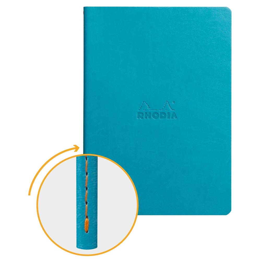 Rhodia Rhodiarama Sewn Spine Notebook - Dot grid 32 Sheets - 6 x 8 1/4 - Turquoise