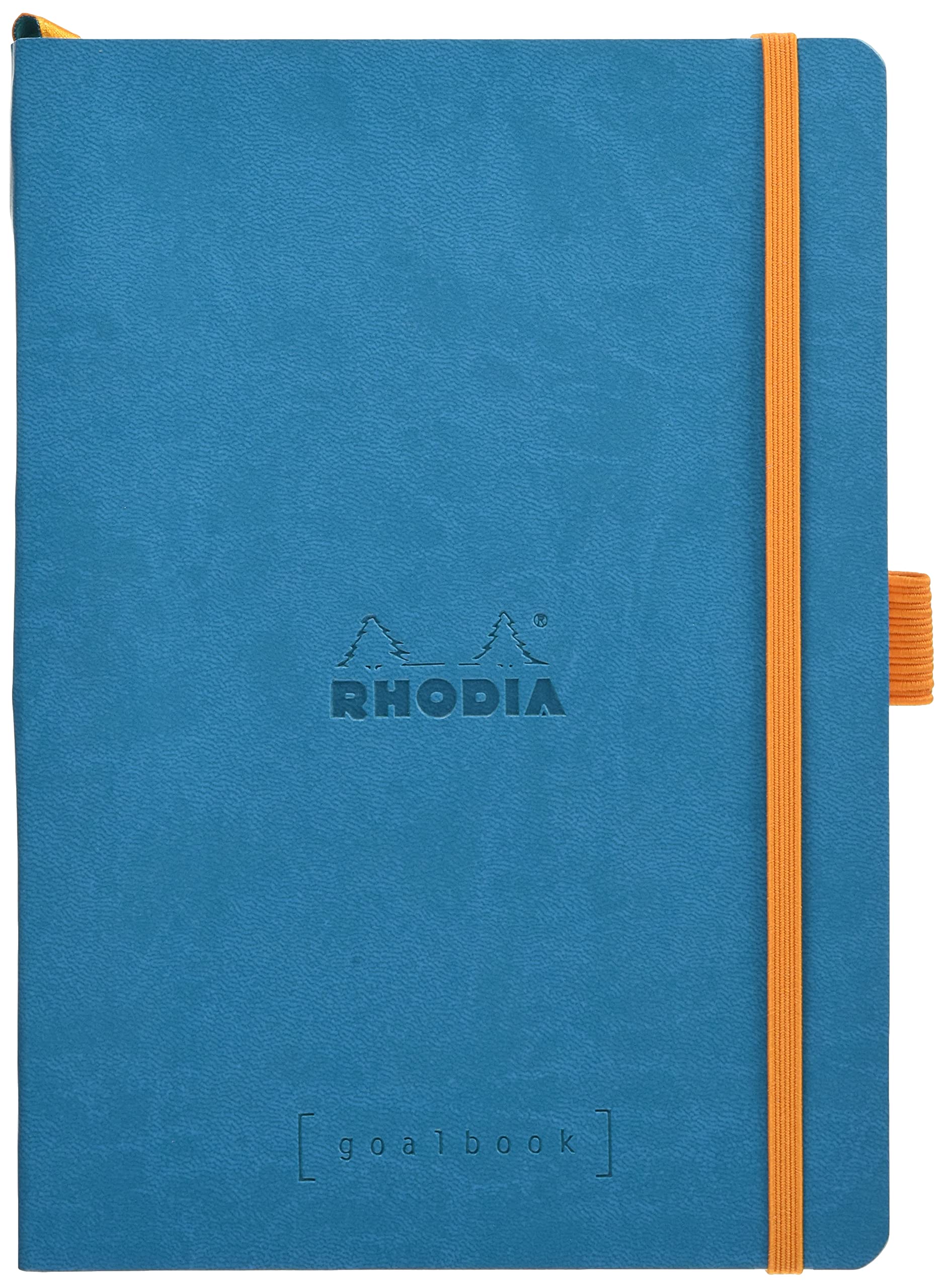 Cuaderno de tapa blanda Rhodia Goalbook - Cuadrícula de puntos, 224 páginas numeradas - 6 x 8 1/4 - Turquesa