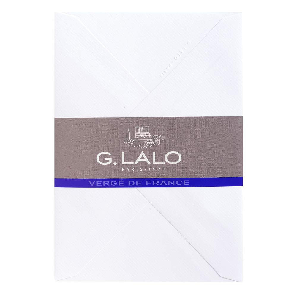 G. Lalo "Verg de France" 25 sobres a juego 11 - 4 1/2 x 6 1/4 - Extra Blanco
