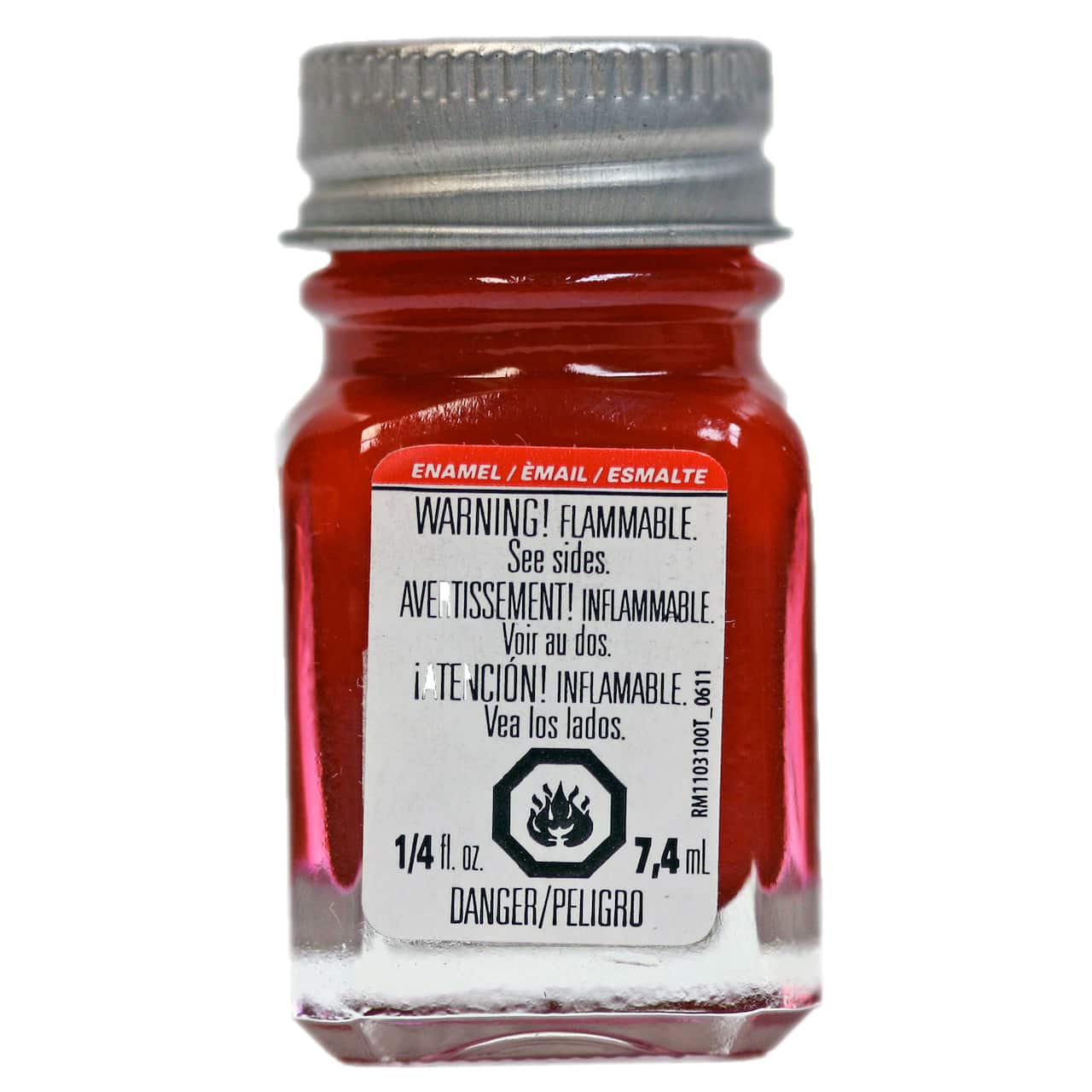 Pintura de esmalte Testors, rojo metalizado, botella de 1/4 oz