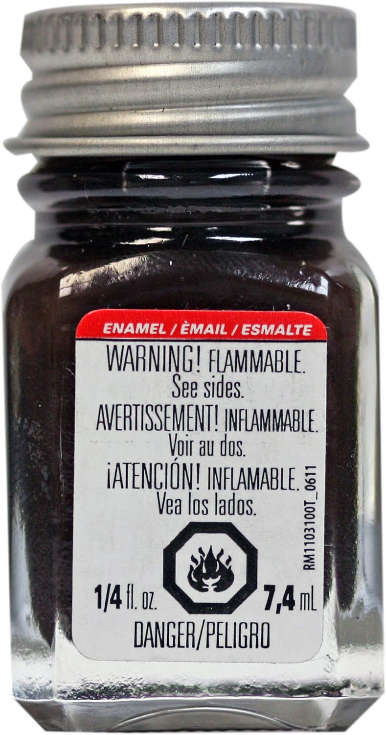 Pintura de esmalte Testors, caucho mate, botella de 1/4 oz