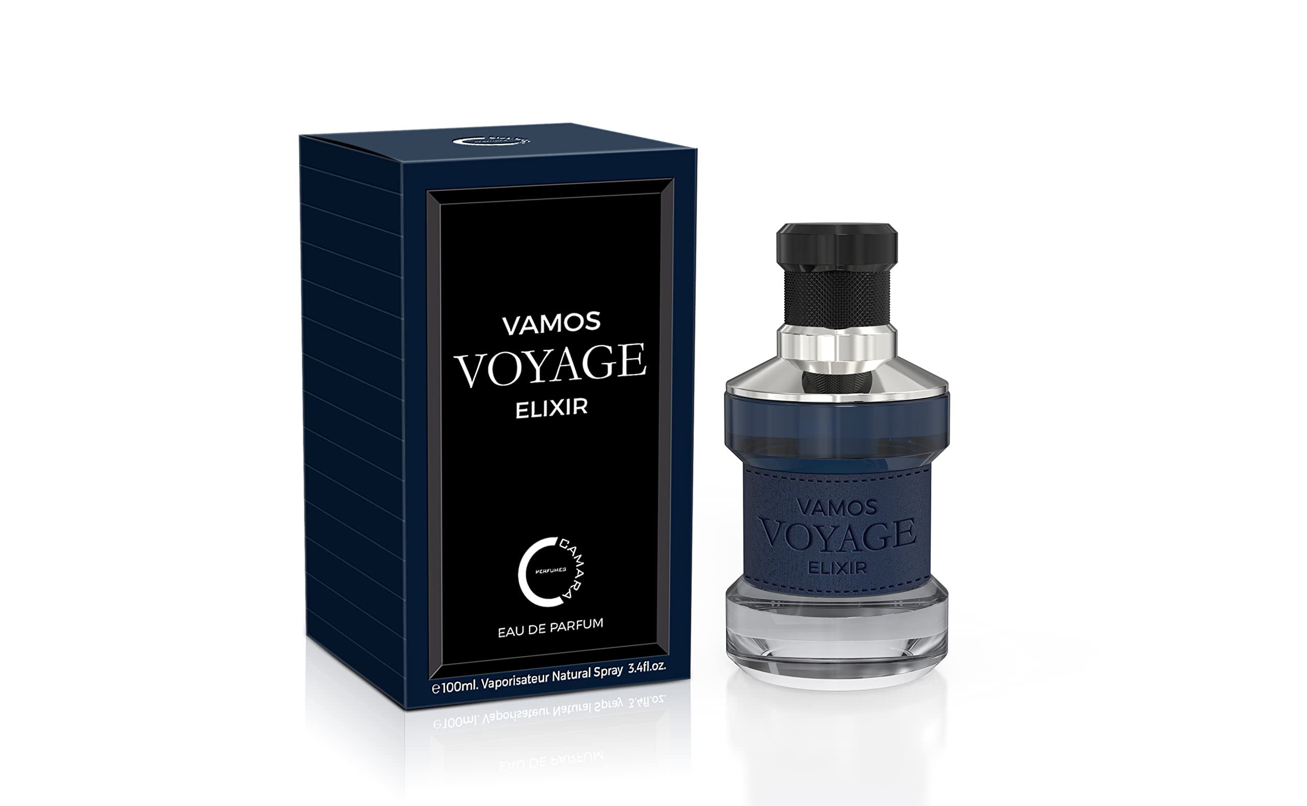 Camara Vamos Voyage Elixir Eau de Parfum Spray for Men, 3.4 Fl Oz (100 mL)