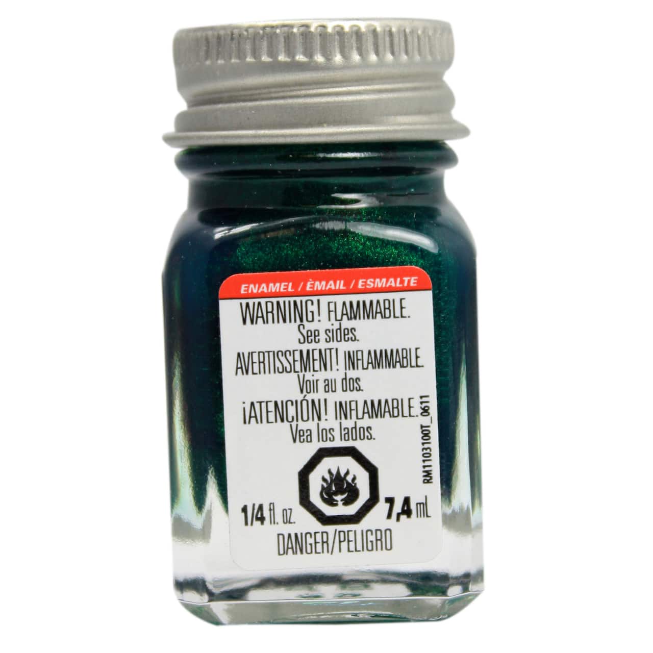 Testors Enamel Paint - Metallic Green Metal Flake, 1/4 oz bottle