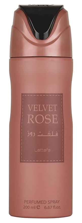 Lattafa Velvet Rose Perfumed Body Spray 6.7 Ounce (200 ml)