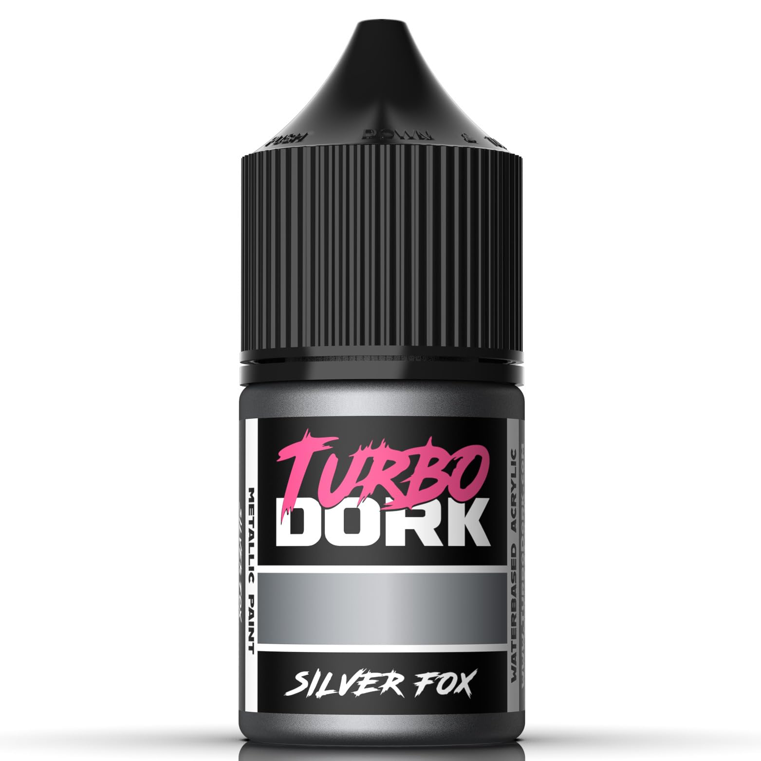 Turbo Dork Silver Fox Metallic Acrylic Paint 22ml Bottle - Water-based Non-Toxic Metallic Finish Paint