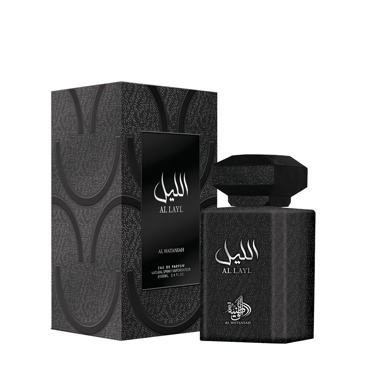 Al Wataniah Al Layl Eau de Parfum for Men, Oriental Woody Fragrance, 3.4 Oz