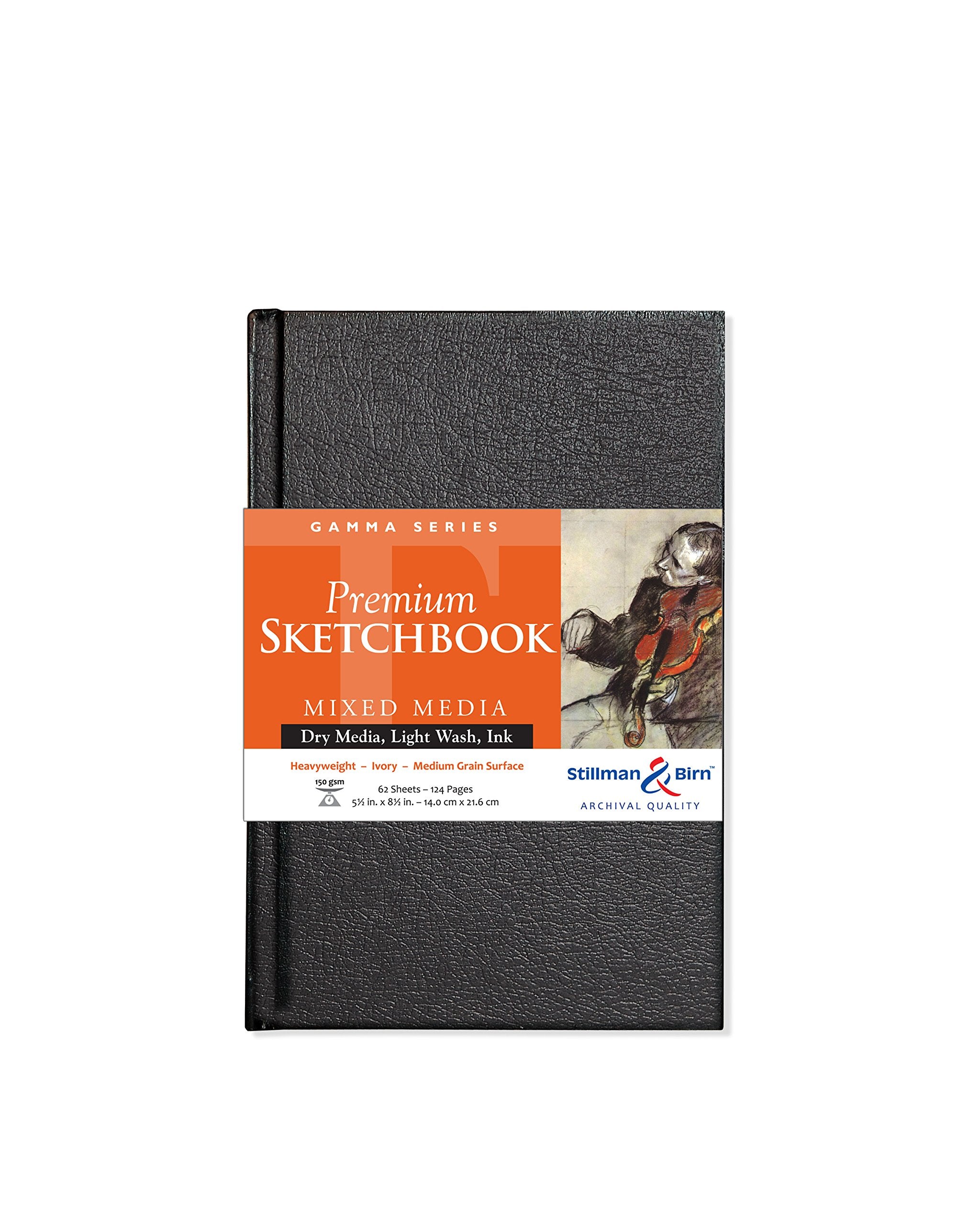 Serie Gamma de Stillman & Birn: cuaderno de bocetos de tapa dura, vertical, 5 x 8, papel marfil de 150 g/m²
