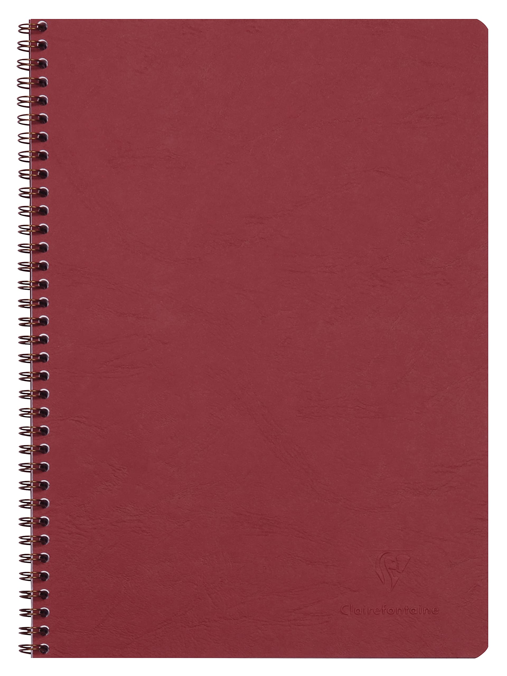 Cuaderno básico Clairefontaine con espiral, con rayas y márgenes, 50 hojas, 8 1/4 x 11 3/4, color rojo