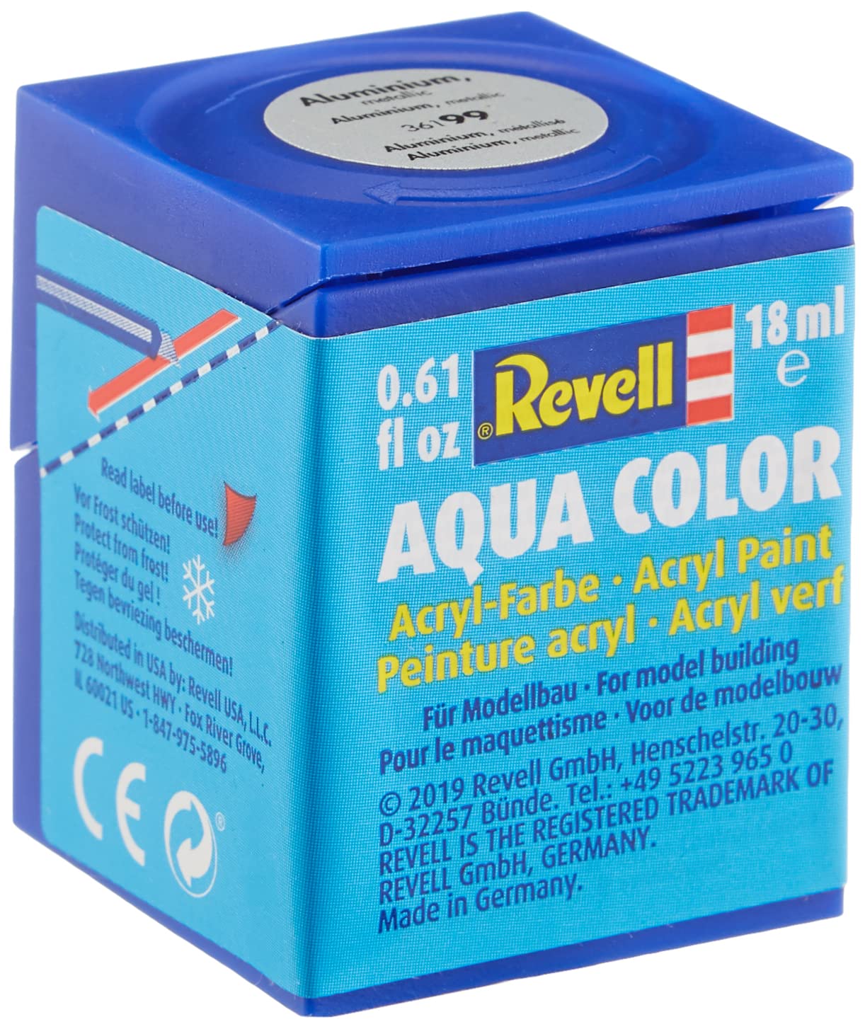 Peinture acrylique Revell Aqua Color 18 ml (finition métallisée aluminium)