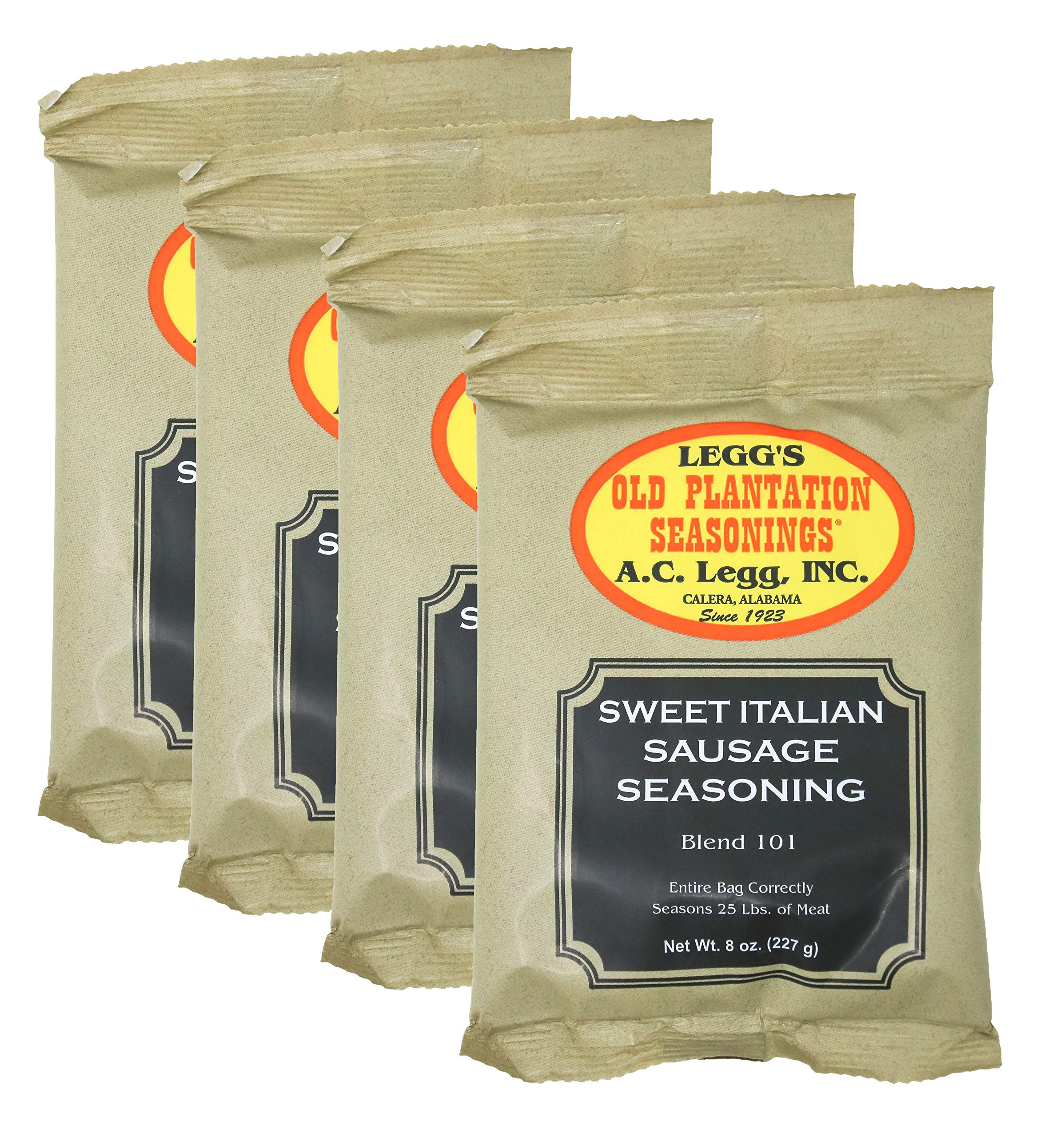 Condimento italiano dulce para salchichas AC Legg, 8 onzas, paquete de 4