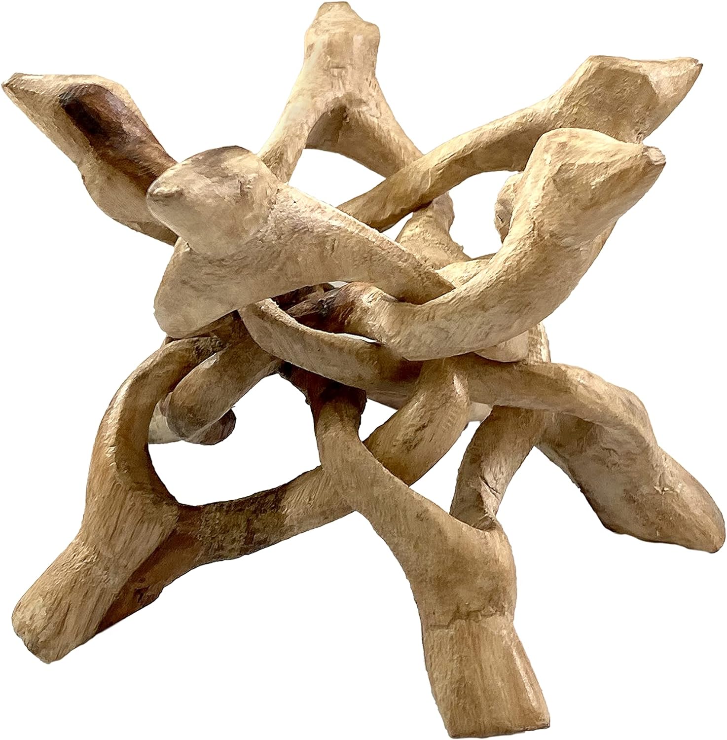 Soporte de bola de cristal de madera con forma de cobra