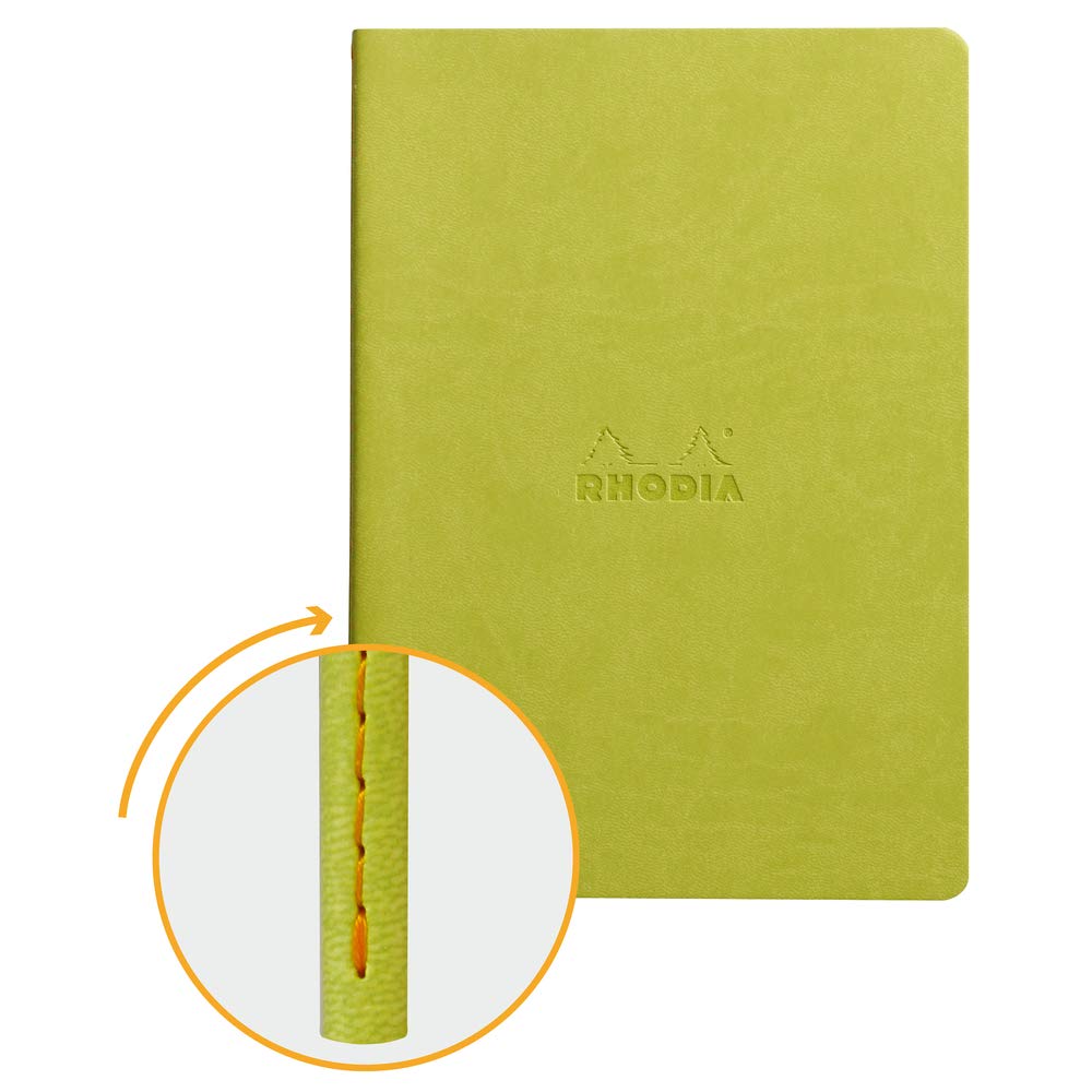 Cuaderno Rhodia Rhodiarama con lomo cosido - Cuadrícula de puntos, 32 hojas - 6 x 8 1/4 - Anís