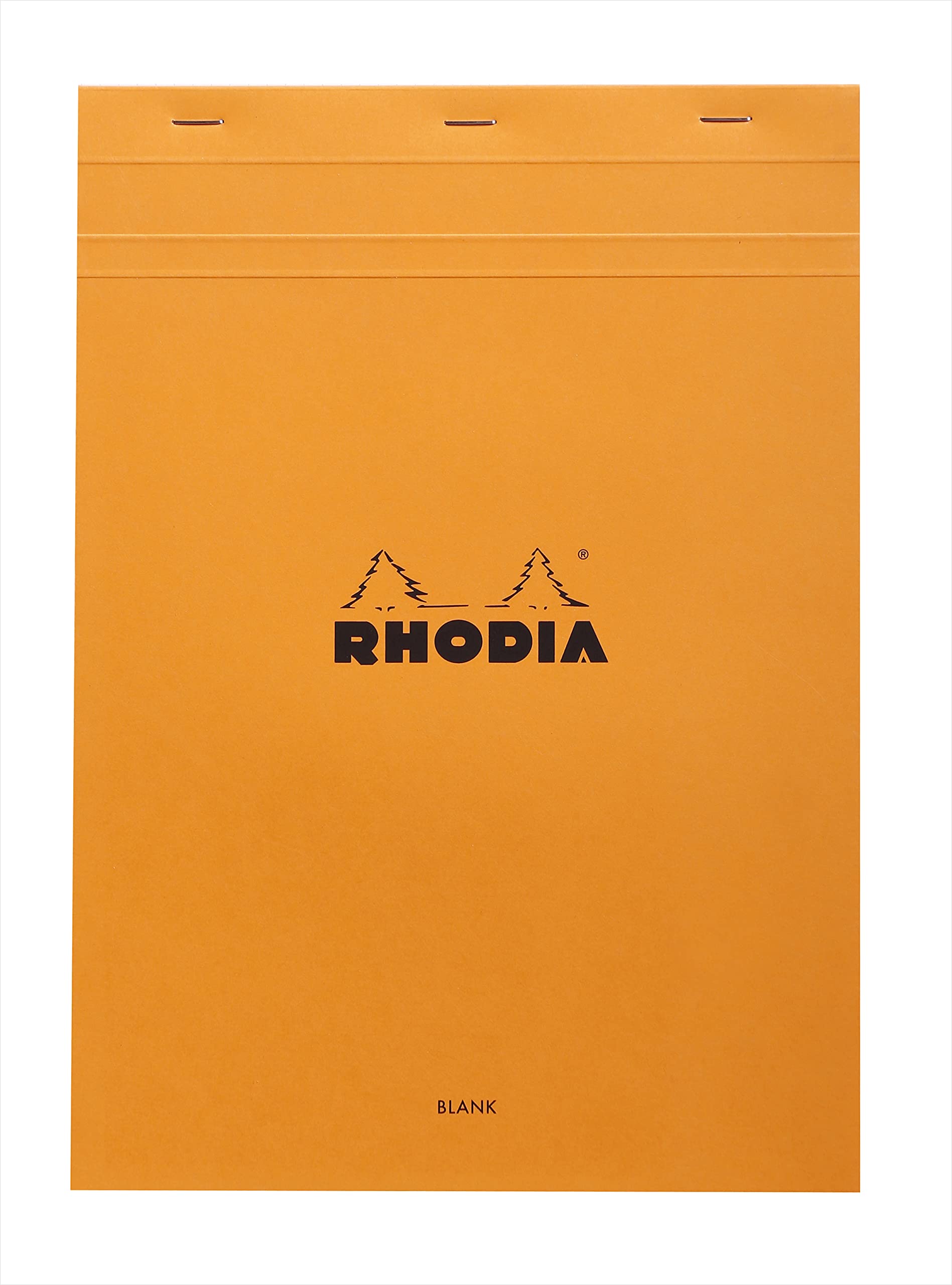 Rhodia Staplebound Notepad - Blank 80 sheets - 8 1/4 x 11 3/4 - Orange cover
