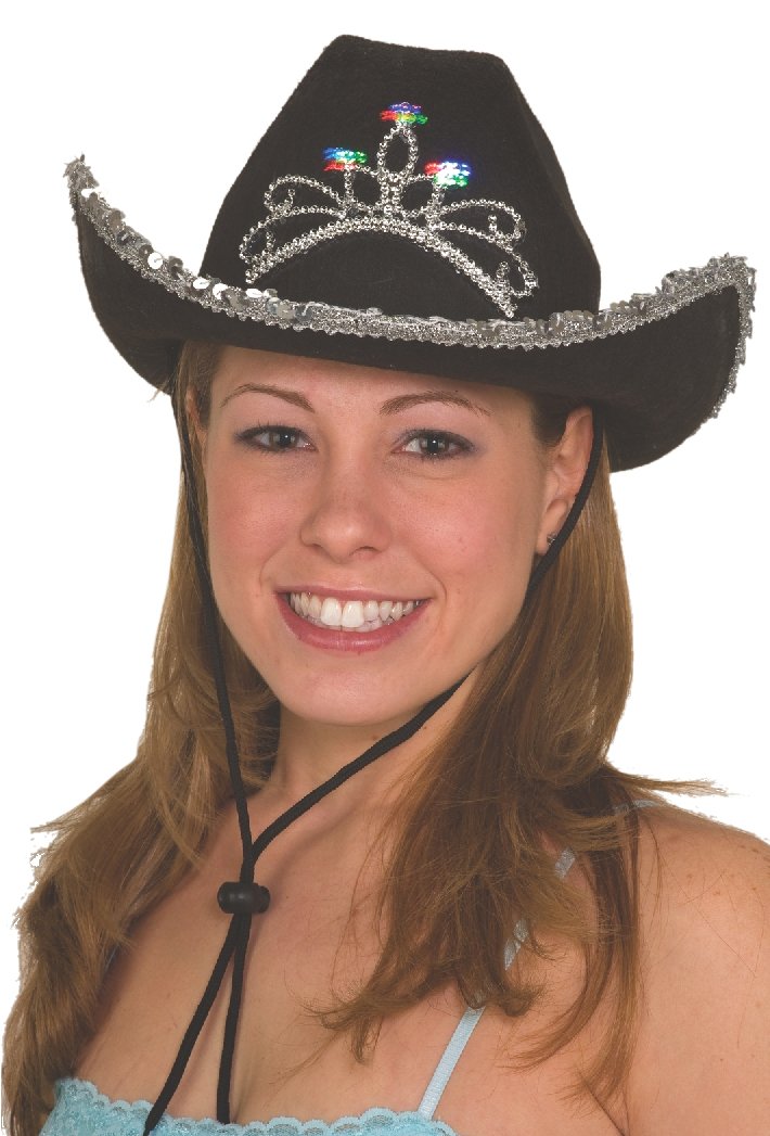 Sombrero vaquero de fieltro negro para niños con tiara iluminada de Jacobson Hat Company