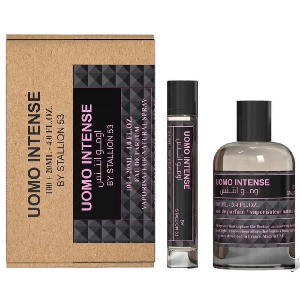 Emper Uomo Intense EDP Gift Set for Men, Woody Aromatic Scent, 3.4 Oz