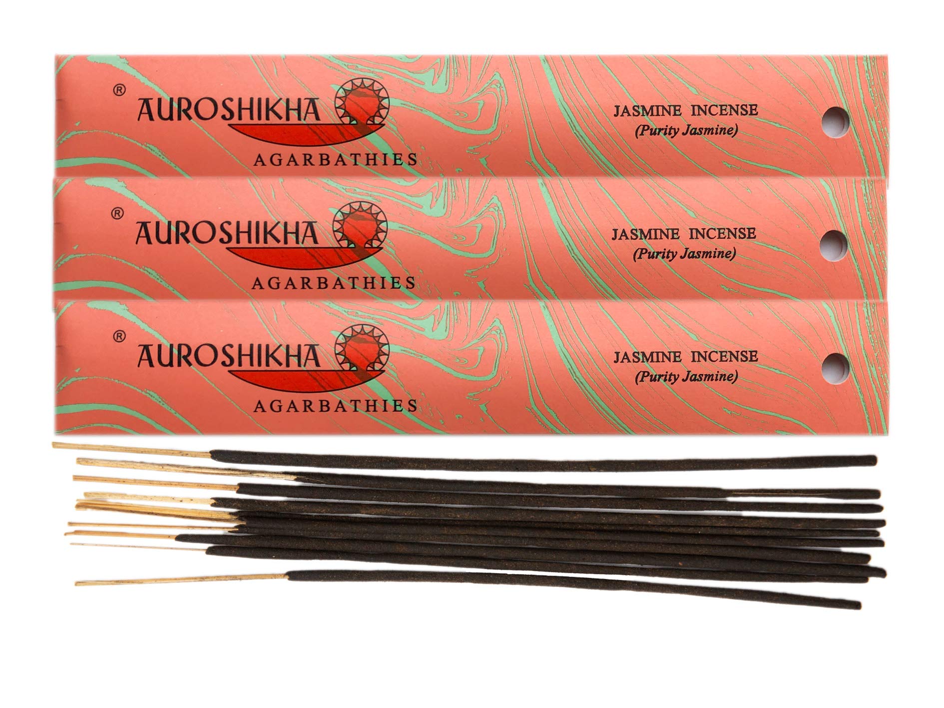 (Paquete de 3) Incienso de jazmín Auroshikha, 10 varillas