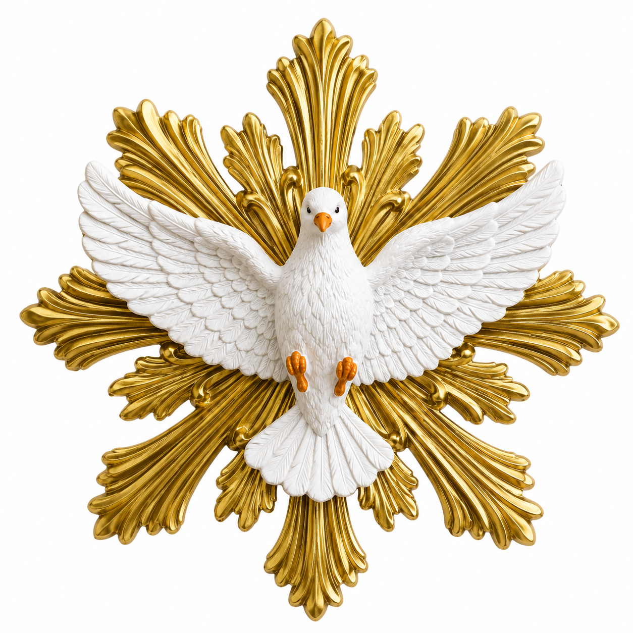 Holy Spirit Dove Wall Mounted Resin Plaque 8" Religious Decor