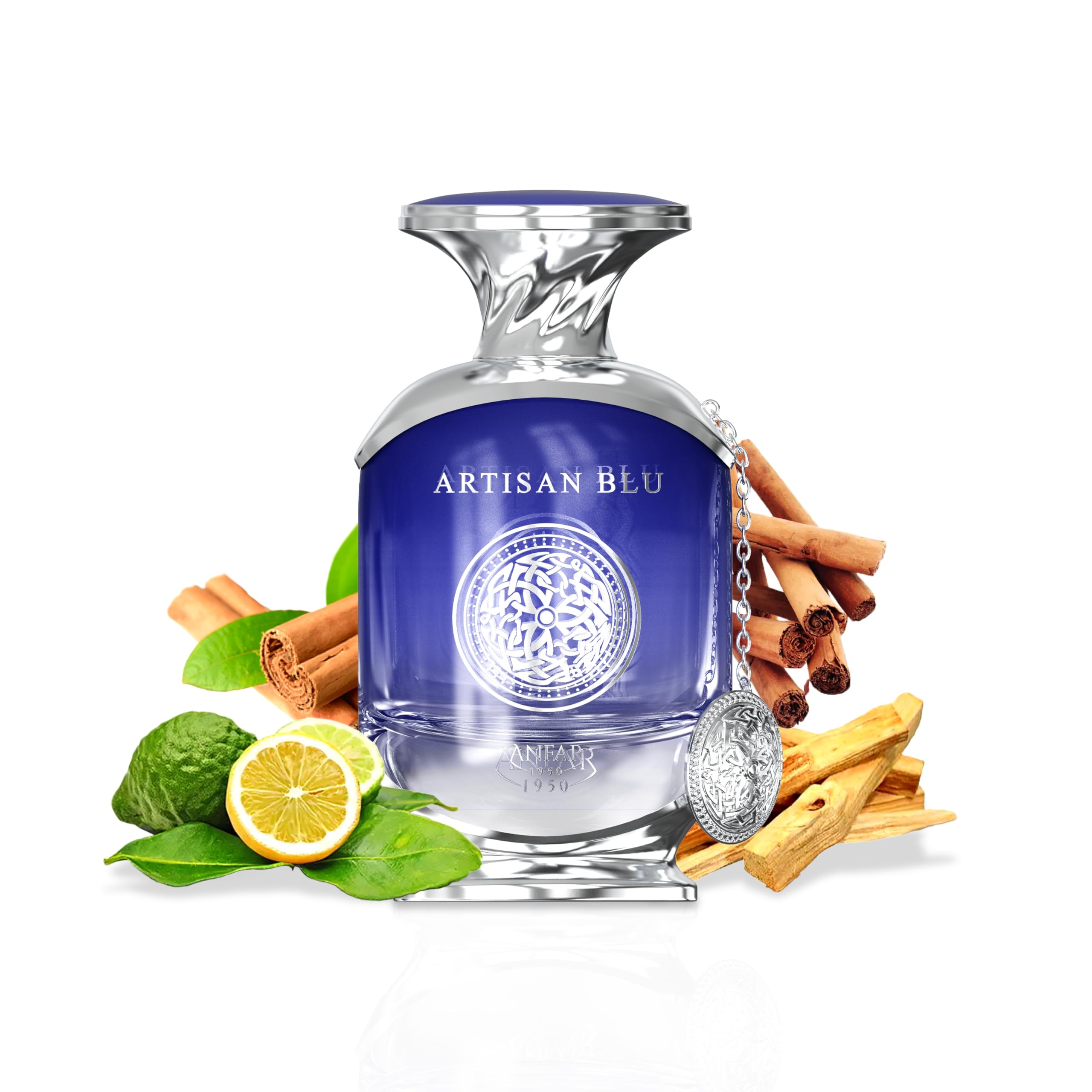 Anfar Artisan Blu Extrait de Parfum for Men Woody Floral Spicy Fragrance with Bergamot Neroli and Black Tea 3.4 oz Spray