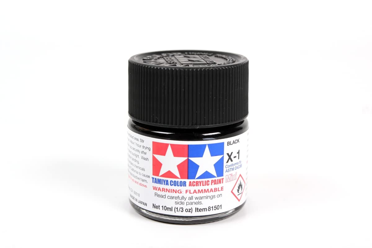 Peinture acrylique miniature Tamiya 81501 Models X-1, noire 30 ml