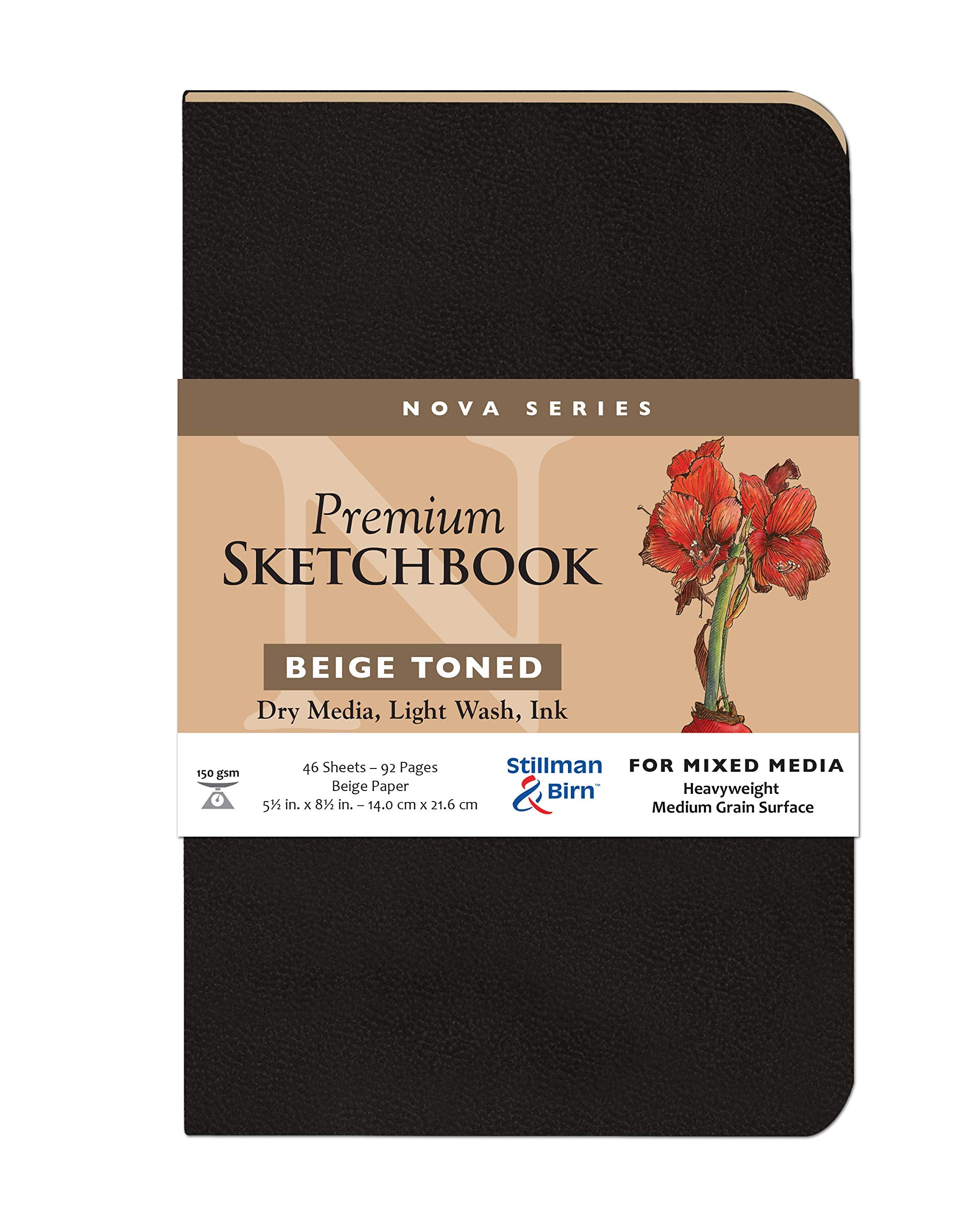 Serie Nova de Stillman & Birn: cuaderno de bocetos de tapa blanda, formato vertical, 5 x 8, papel beige de 150 g/m²