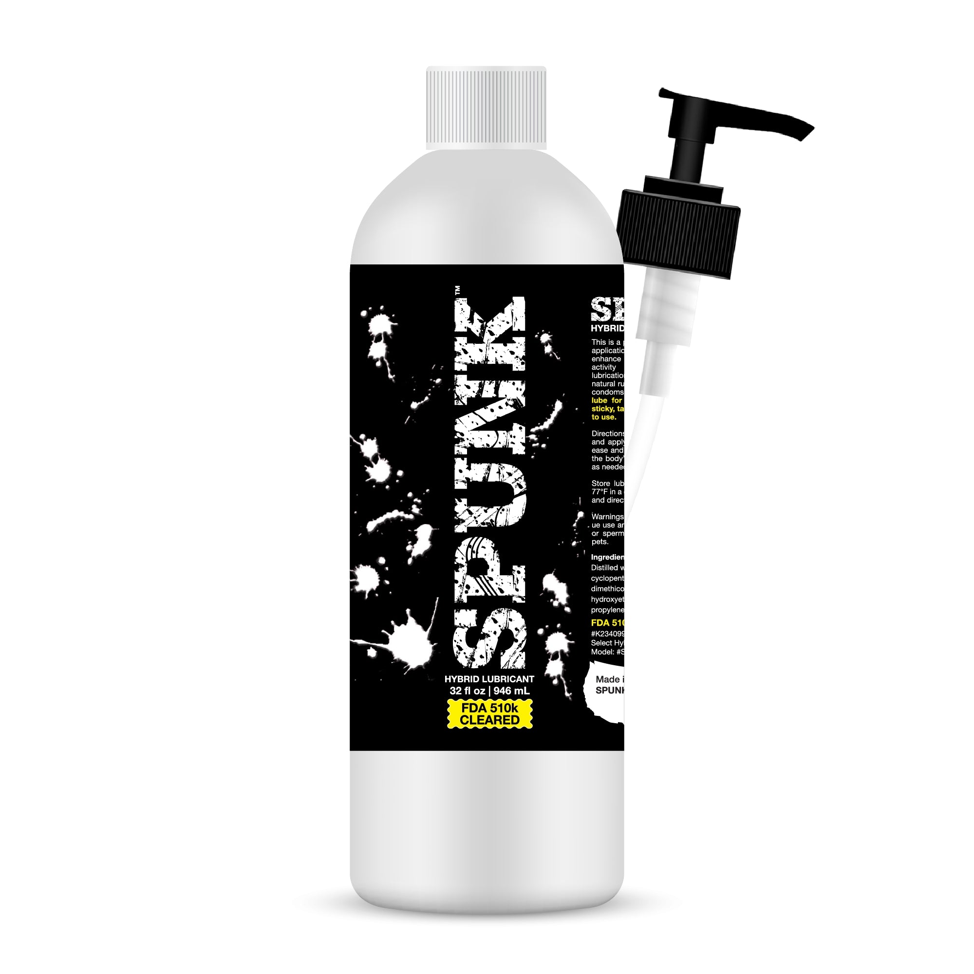 SPUNK Lube Hybrid Personal Lubricant - Water & Silicone Based, Safe for Toys & Condoms, 32 Fl Oz