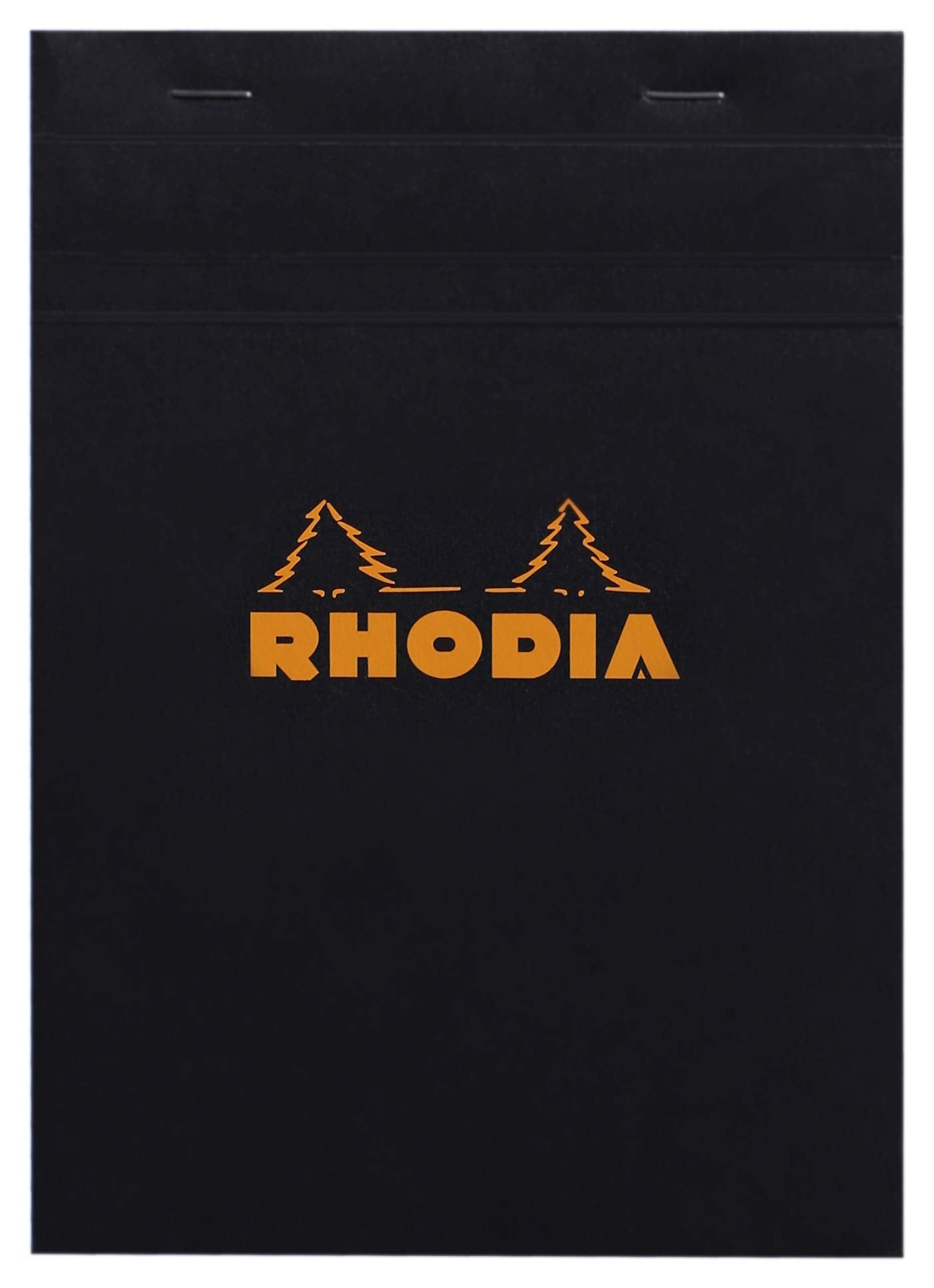 Bloc de notas Rhodia con grapas, cuadriculado, 80 hojas, 6 x 8 1/4, tapa negra