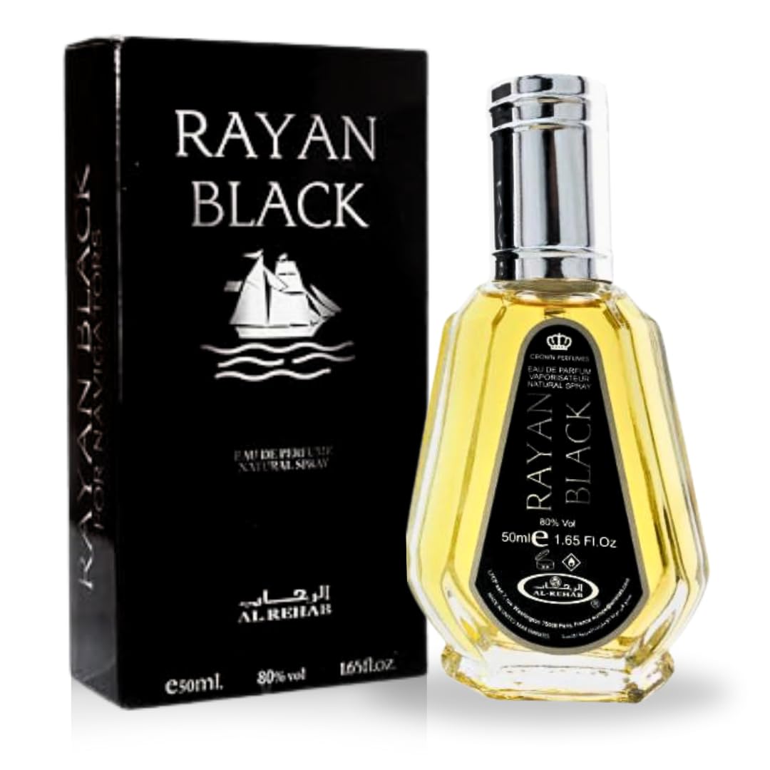 Al Rehab Rayan Black Eau de Parfum Spray 1.69 Fl Oz (50 ml)