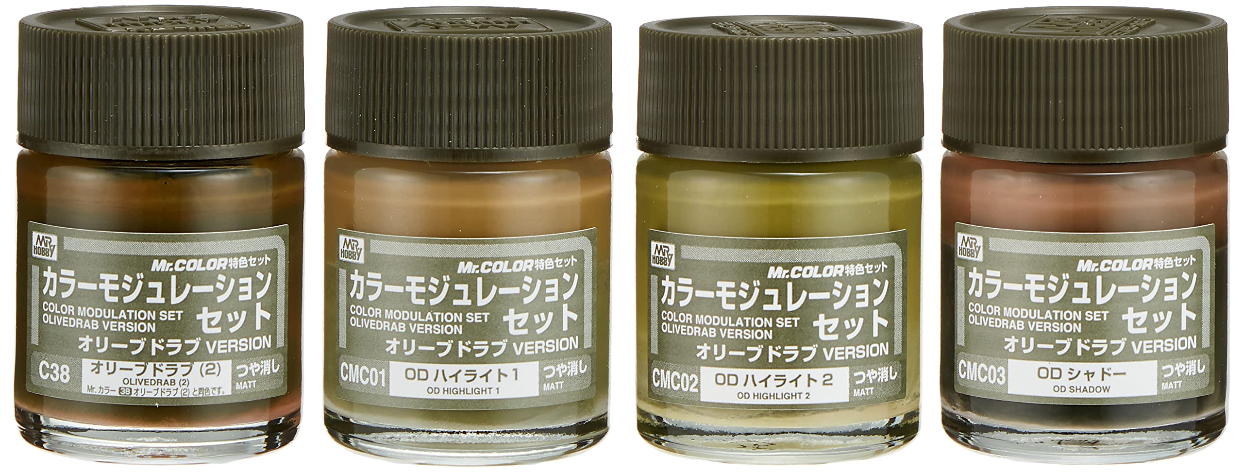GSI Creos Mr.Hobby CS581 Mr. Color Modulation Set Olive Drab Version 18ml x 4 Colors