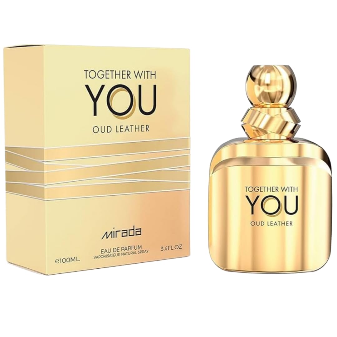 MIRADA Together With You Oud Leather Eau de Parfum Spray for Men, 3.4 Fl Oz (100 mL)