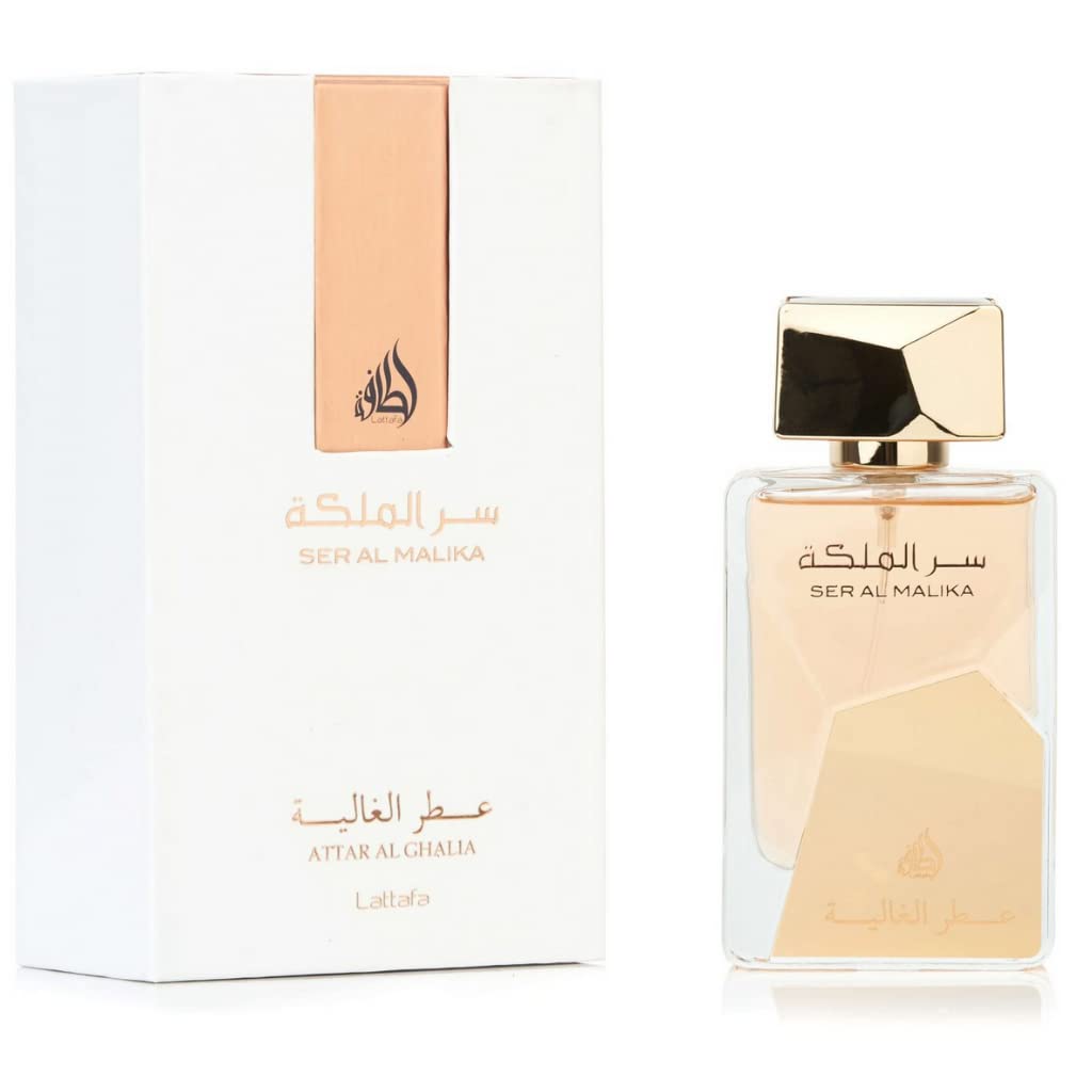 Lattafa Ser Al Malika Attar Al Ghalia Eau de Parfum Spray para mujer 3.4 Fl Oz (100 ml)