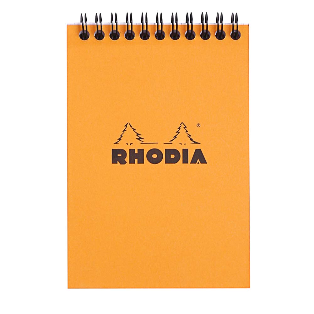 Bloc de notas de espiral Rhodia - Gráfico 80 hojas - 4 x 6 - Tapa naranja