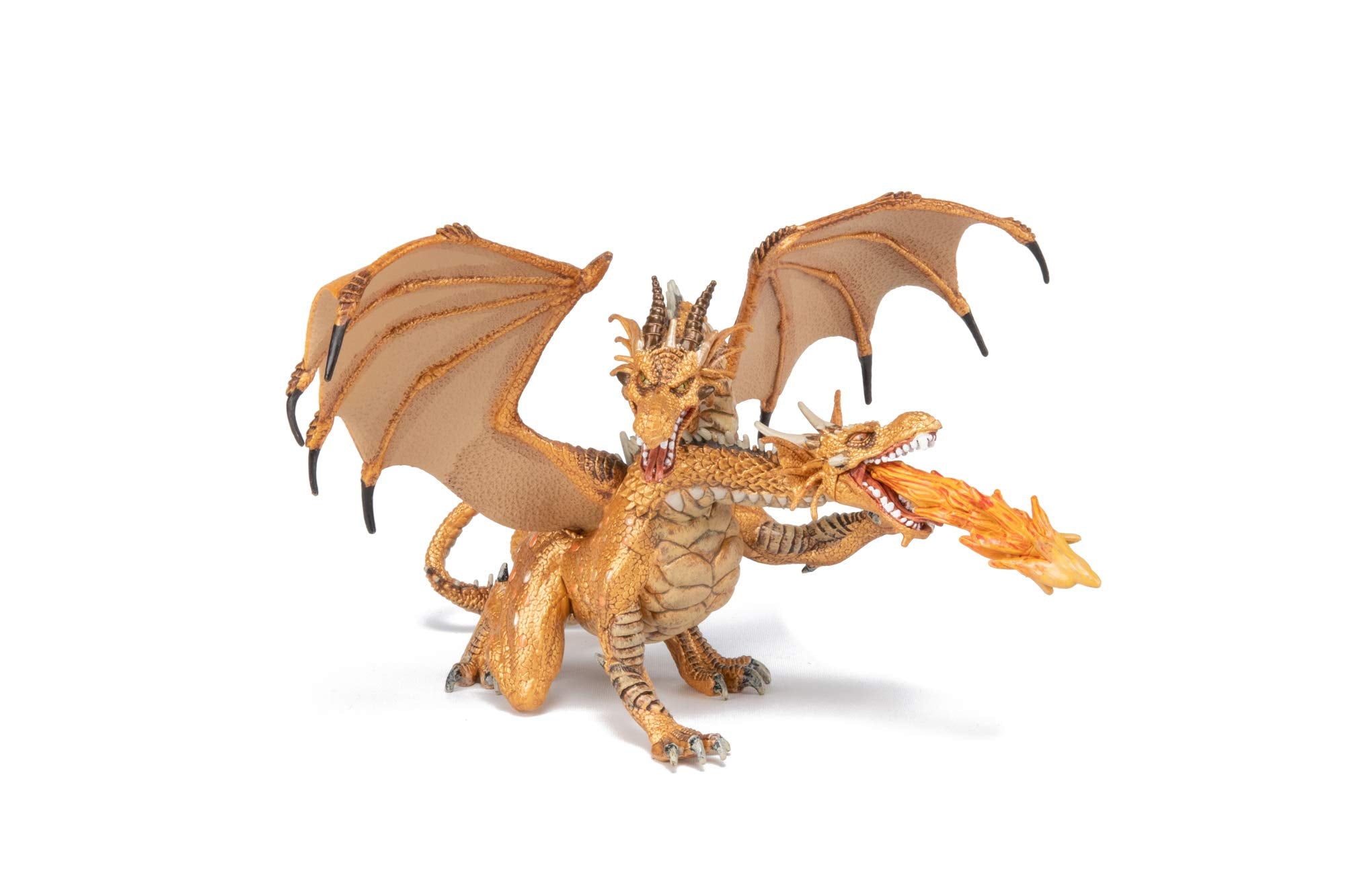 Papo Figure Two Headed Dragon Gold Toy Figure