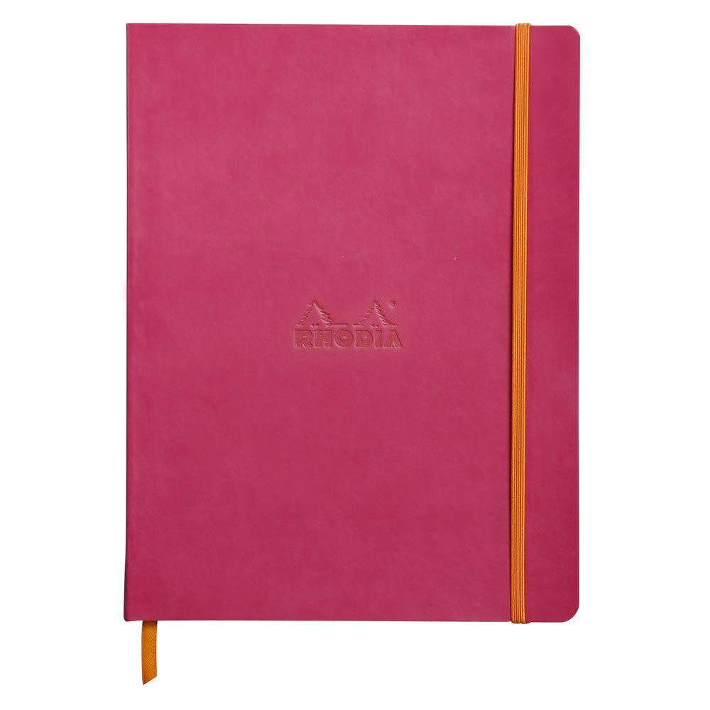 Cuaderno de tapa blanda Rhodia Rhodiarama - 80 hojas de puntos - 9 3/4 x 7 1/2 - Frambuesa