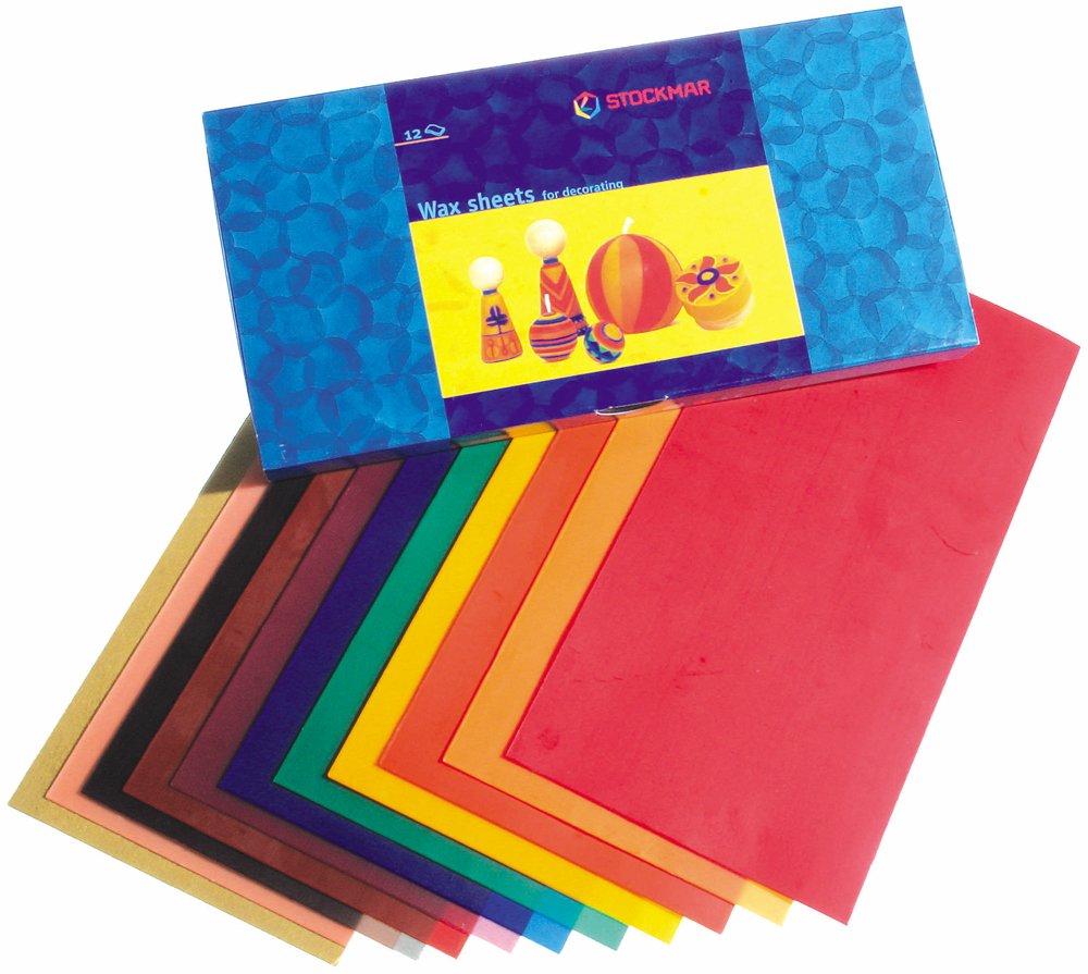 Láminas de cera de abejas naturales Stockmar para decorar, 12 colores surtidos